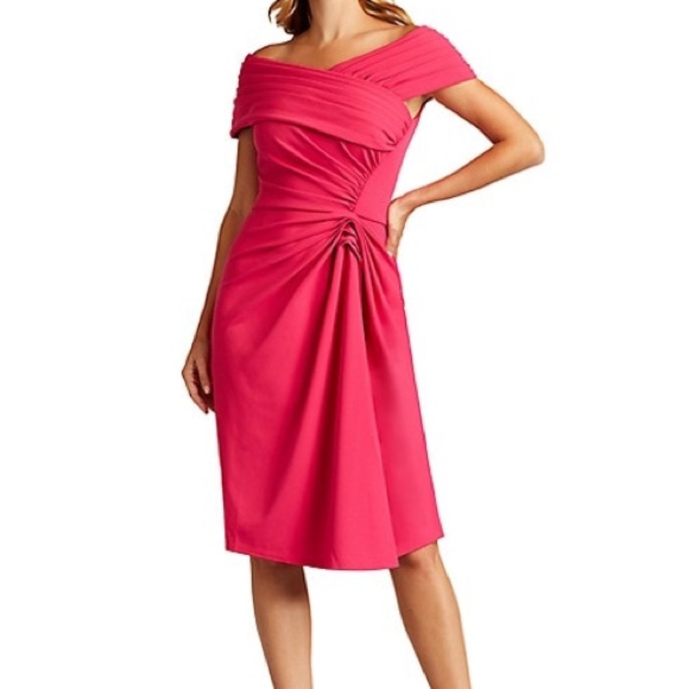 Tadashi Shoji Crepe Off-The-Shoulder Gown, Sz M